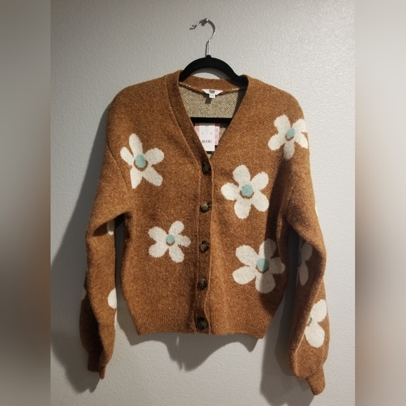 Womens Ascot + Hart Daisy Graphics Cardigan Brown XXS - Picture 3 of 5